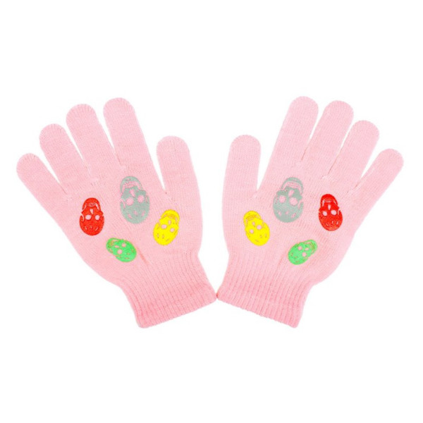 Dětské zimní rukavičky New Baby Girl světle růžové 122 (6-7 let)