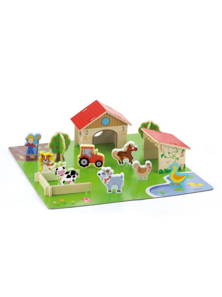 Dětské dřevěné 3D puzzle Viga Farma