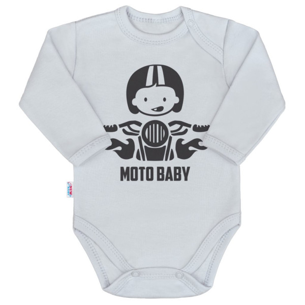 Body s potiskem New Baby Moto baby šedé 62 (3-6m)