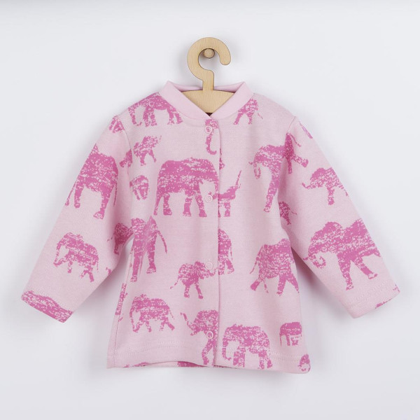 Kojenecký kabátek Baby Service Sloni růžový 74 (6-9m)