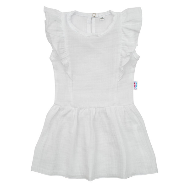 Kojenecké mušelínové šaty New Baby Summer Nature Collection bílé 56 (0-3m)