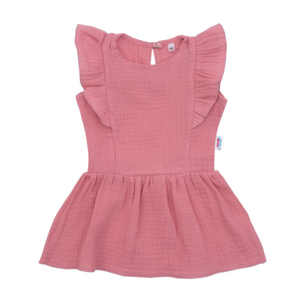 Kojenecké mušelínové šaty New Baby Summer Nature Collection růžové 56 (0-3m)