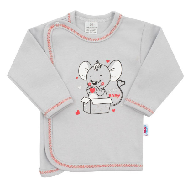 Kojenecká košilka New Baby Mouse šedá 62 (3-6m)