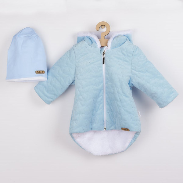 Zimní kojenecký kabátek s čepičkou Nicol Kids Winter modrý 56 (0-3m)