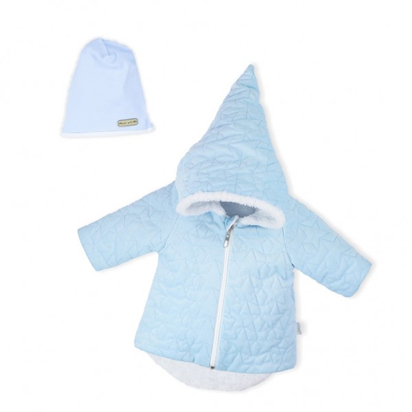 Zimní kojenecký kabátek s čepičkou Nicol Kids Winter modrý 74 (6-9m)