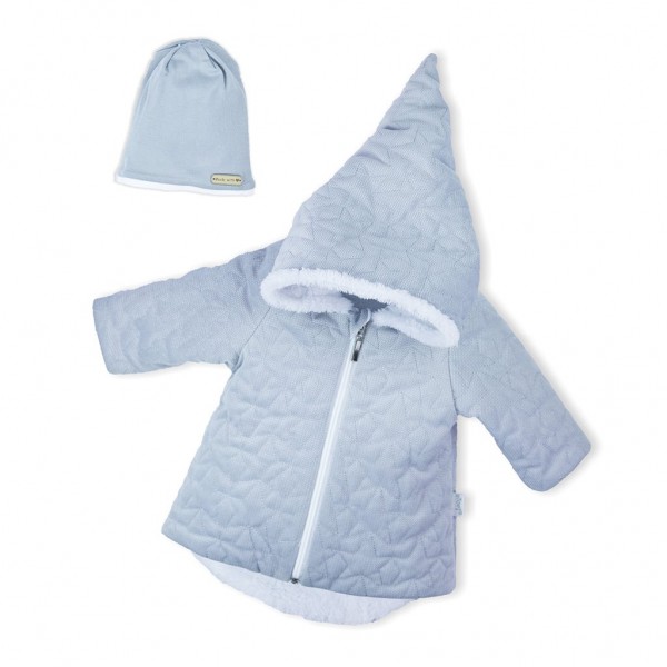Zimní kojenecký kabátek s čepičkou Nicol Kids Winter šedý 74 (6-9m)