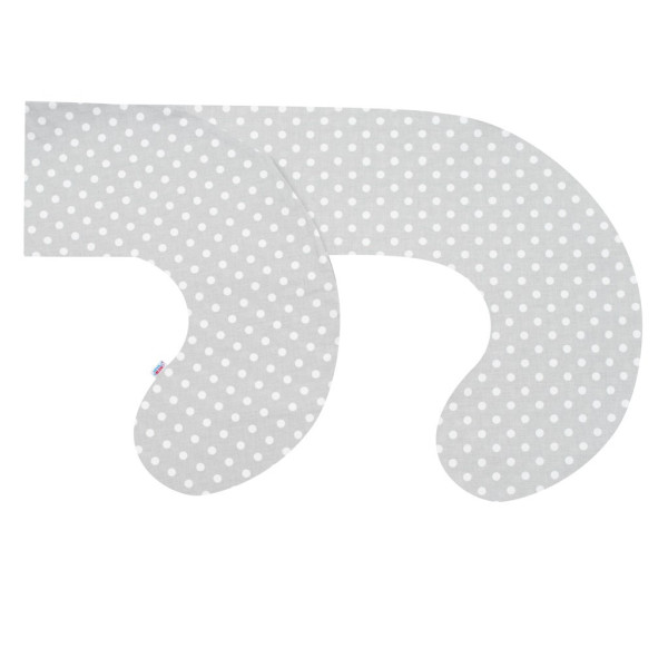 Povlak na kojící polštář ve tvaru C New Baby XL šedý s puntíky