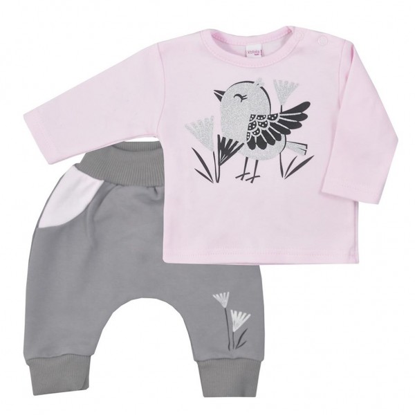 Kojenecké bavlněné tepláčky a tričko Koala Birdy růžové 62 (3-6m)
