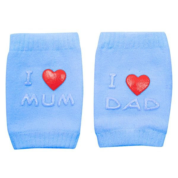 Dětské nákoleníky New Baby s ABS I Love Mum and Dad modré