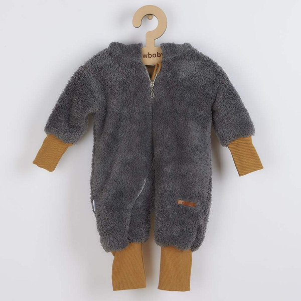 Luxusní dětský zimní overal New Baby Teddy bear šedý 62 (3-6m)