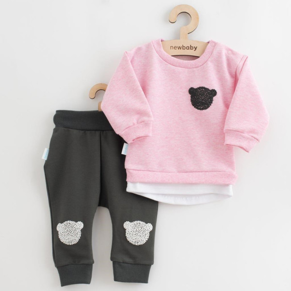 Kojenecká souprava tričko a tepláčky New Baby Brave Bear ABS růžová 86 (12-18m)