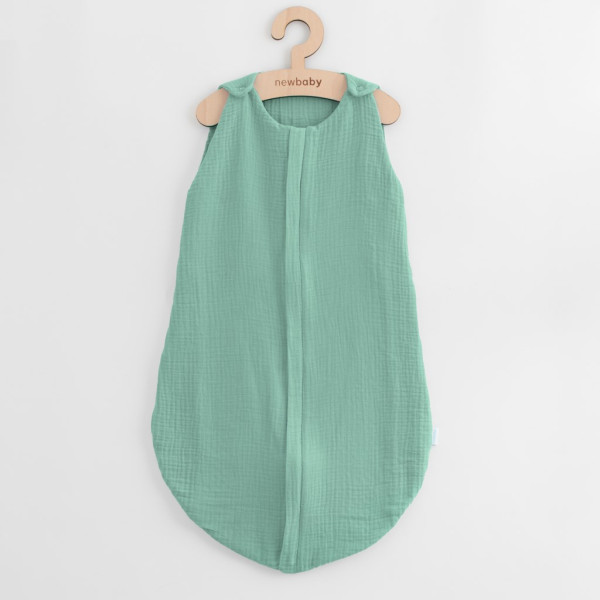 Mušelínový spací vak pro miminka New Baby zelený 0-6 m