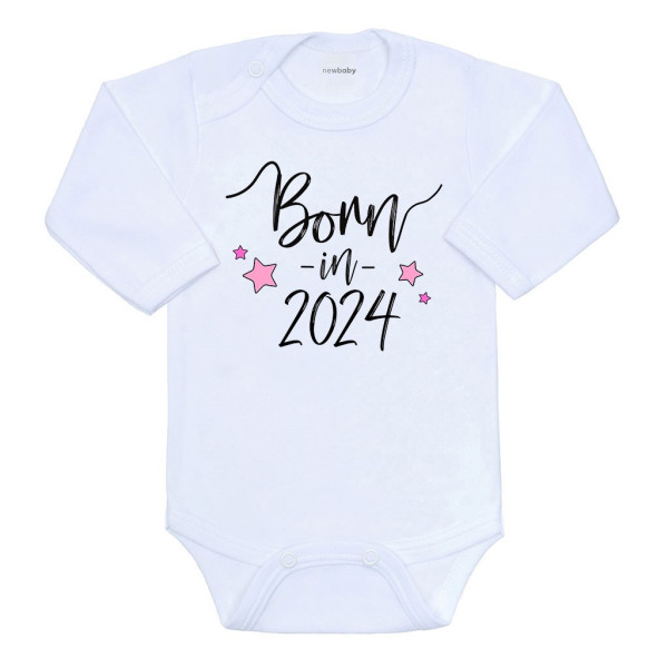 Body s potiskem New Baby Born in 2024 růžové 56 (0-3m)