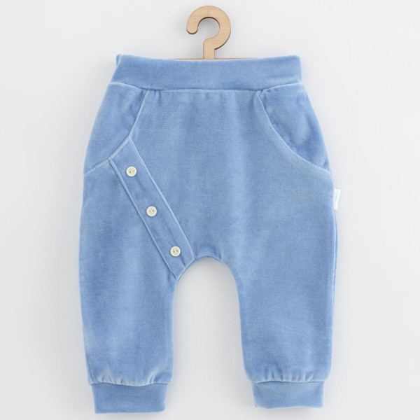 Kojenecké semiškové tepláčky New Baby Suede clothes modrá 62 (3-6m)