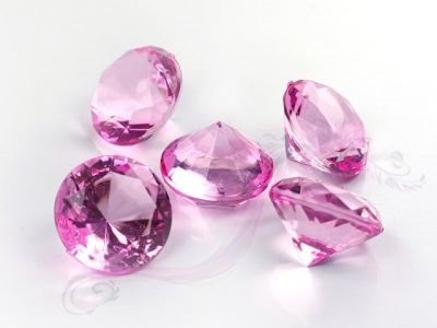 Briliantové kamínky růžové, 5 ks