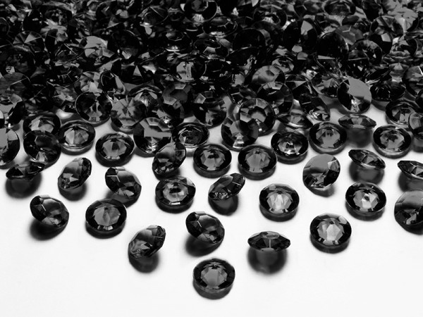Briliantové kamínky černé, 100 ks