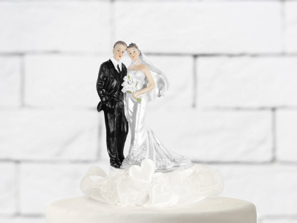 Svatební figurky ženich a nevěsta -  krémová