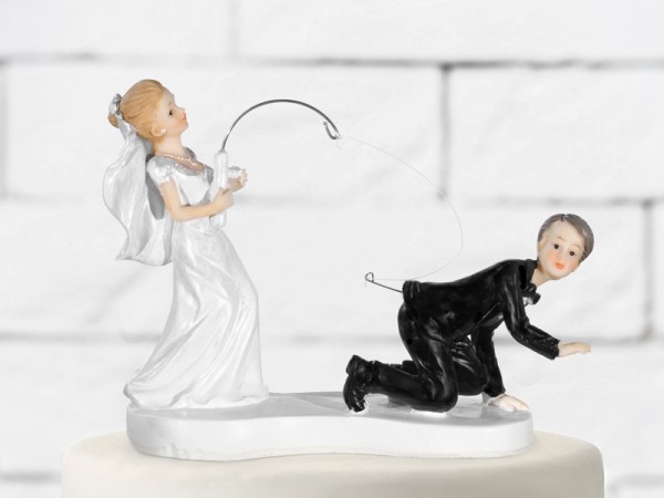 Svatební figurky ženich a nevěsta s prutem