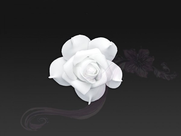 Květ decor, bílý, 7cm