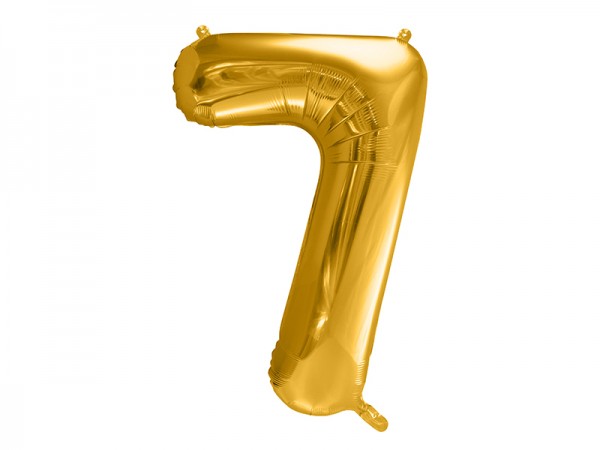 Foliový zlatý balónek číslice 7, 86 cm
