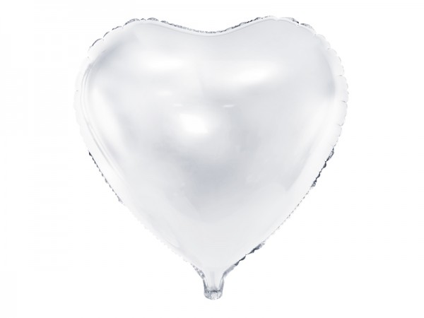 Foliový balónek srdce, bílý 61 cm