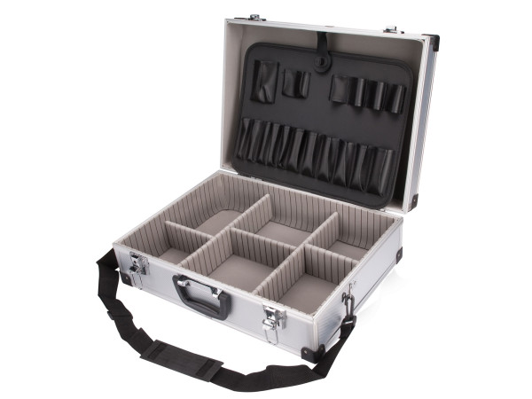 Extol Craft 9703 kufr na nářadí hliníkový 460x330x150mm, stříbrná barva