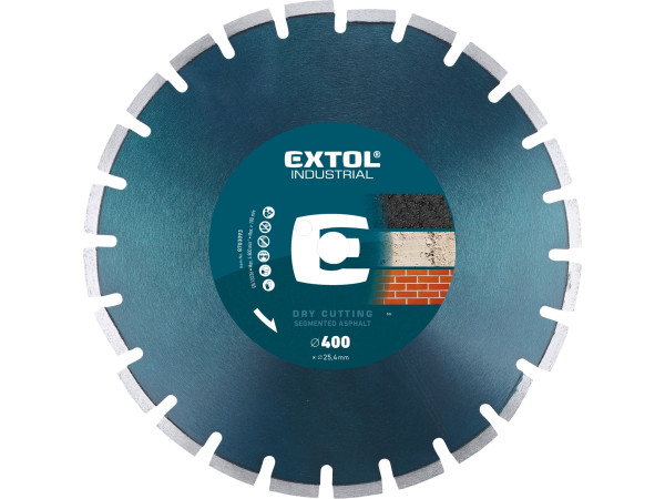 Extol Industrial - 400x25,4 mm, kotouč diamantový řezný segmentový na asfalt, 8703093