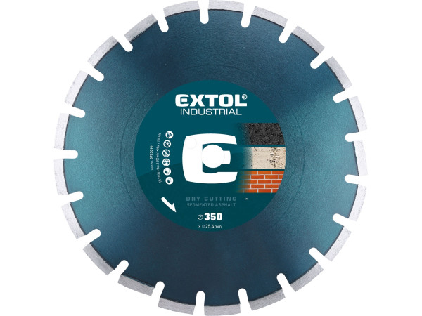 Extol Industrial - 350x25,4 mm, kotouč diamantový řezný segmentový na asfalt, 8703092