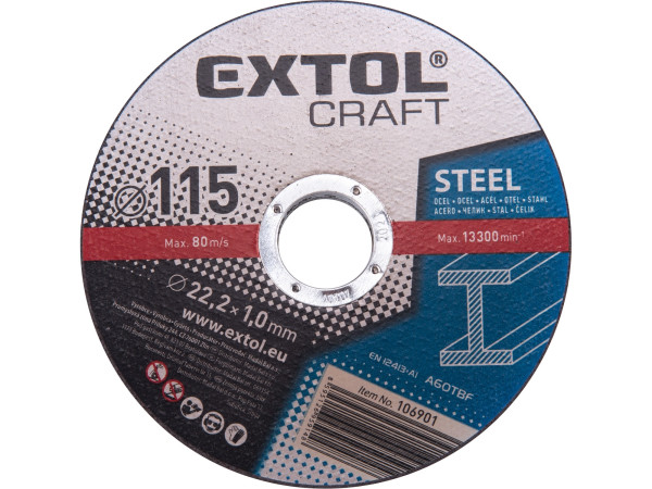Extol Craft 106901 kotouče řezné na kov 115x1,0x22,2 mm, 5ks