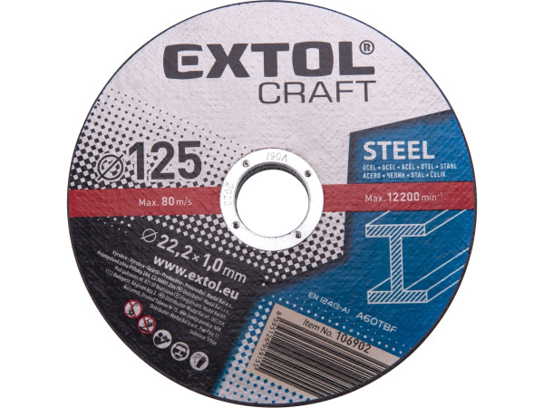 Extol Craft 106902 kotouče řezné na kov 125x1,0x22,2 mm, 5ks