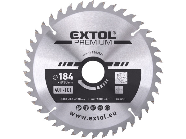 Extol Premium 8803221 kotouč pilový s SK plátky 184x2,2x30 mm, 40T