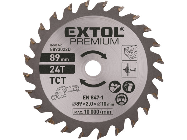 Extol Craft 8893022D kotouč pilový s SK plátky, 89x1,0x10mm, 24T