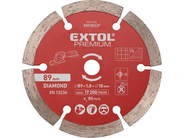 Extol Premium 8893022F kotouč diamantový, řezný, segmentový, 89x1,0x10mm