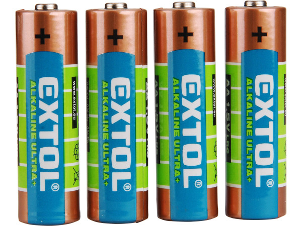 Extol Energy 42011 baterie alkalické, 4ks, 1,5V AA (LR6)
