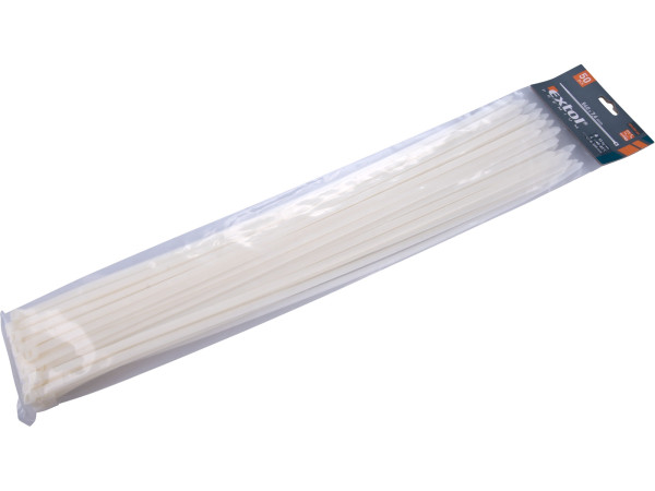 Extol Premium 8856122 pásky stahovací bílé, 540x7,6mm, 50ks, nylon