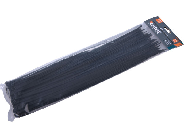 Extol Premium 8856164 pásky stahovací černé, 380x4,8mm, 100ks, nylon