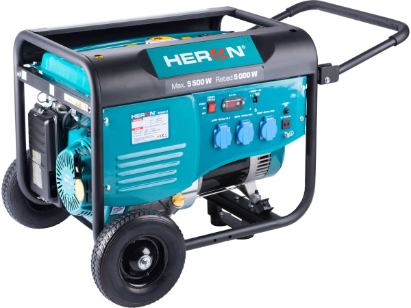 Heron 8896413 elektrocentrála benzínová 5,5kW/13HP, pro svařování, podvozek