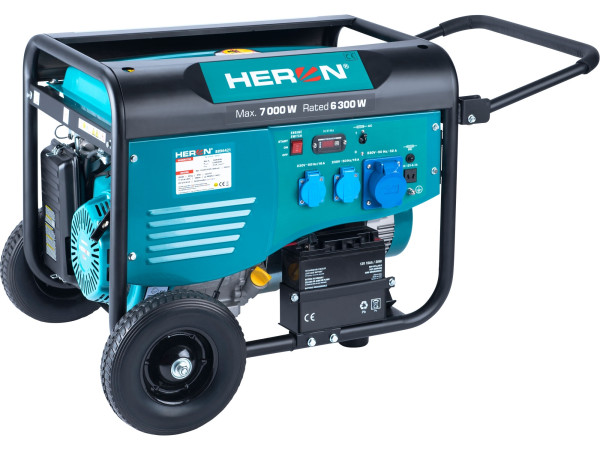 Heron 8896421 elektrocentrála benzínová 7,0kW/15HP, pro svařování, elektrický start, podvozek