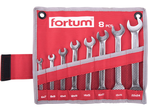 Fortum 4730104 klíče ploché, sada 8ks, 6-24mm, 61CrV5