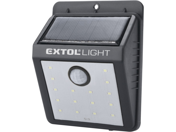 Extol Light 43130 světlo nástěnné s pohybovým čidlem, 120lm, solární nabíjení