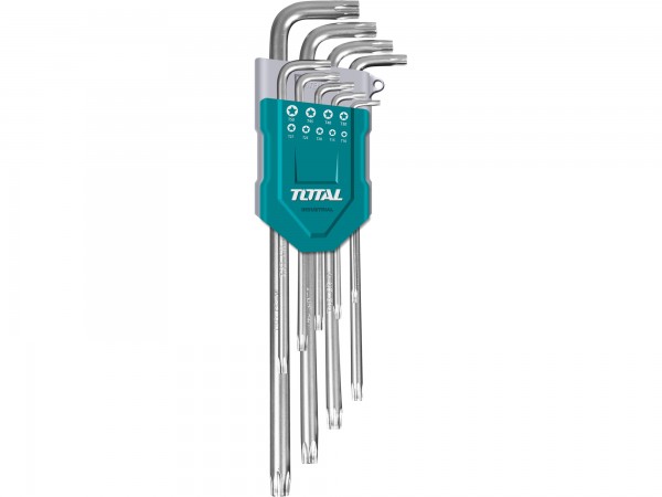 Total THT106392 L-klíče TORX, sada 9ks, 10-50mm, prodloužené, CrV, industrial