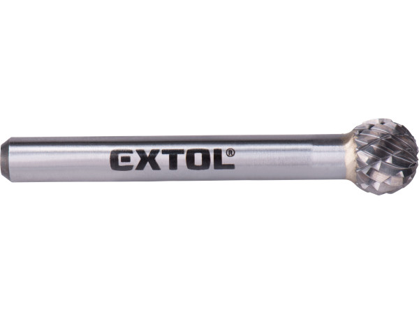 Extol Industrial 8703734 fréza karbidová, kulová, pr.10mm/stopka 6mm,sek střední (double-cut)