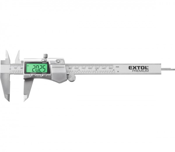Extol Premium 8825226 měřítko posuvné digitální nerez, 0-150mm, podsvícení displeje