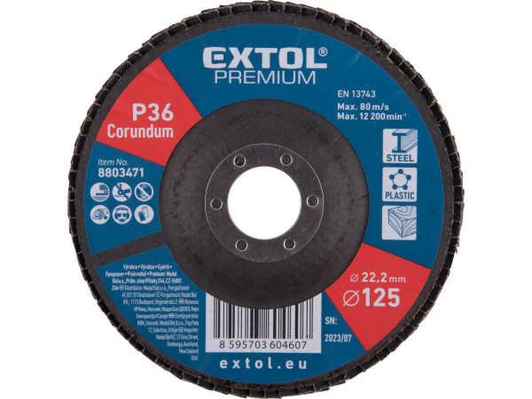 Extol Premium 8803471 kotouč lamelový šikmý korundový, O125mm, P36