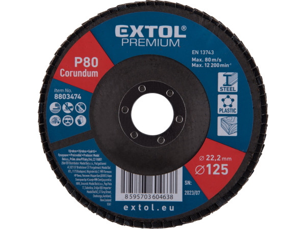 Extol Premium 8803474 kotouč lamelový šikmý korundový, O125mm, P80