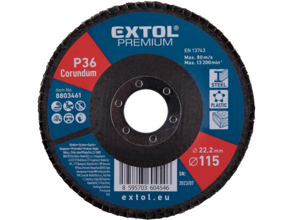 Extol Premium 8803461 kotouč lamelový šikmý korundový, O115mm, P36