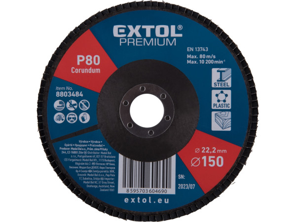 Extol Premium 8803484 kotouč lamelový šikmý korundový, O150mm, P80
