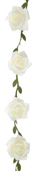Girlanda s růžemi bílá 120 cm