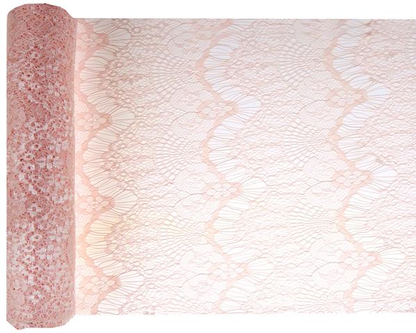 Šerpa stolová krajková Boho Chic růžová 3mx30cm