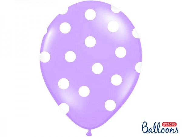 Svatební balonky 30cm lila/bílý puntík